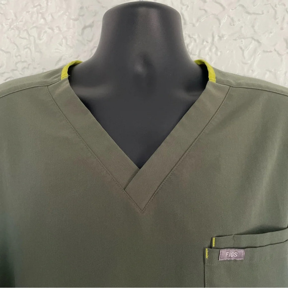 Men’s Figs Leon Three-Pocket Scrub Top Healthcare Nursing Size 3XL Green - Picture 4 of 8